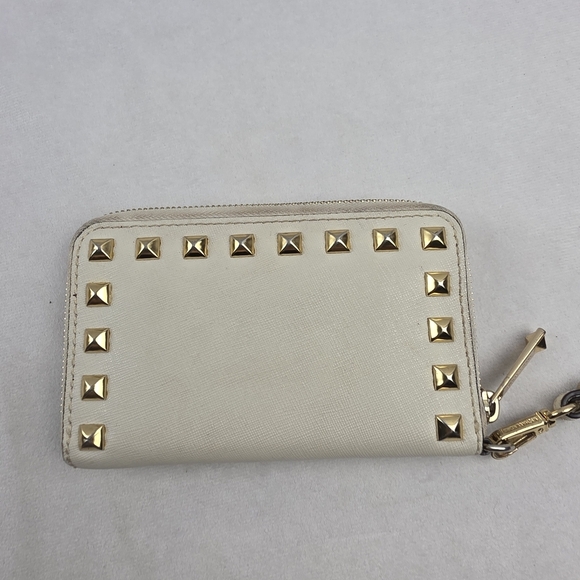 Michael Kors Cream Gold Studded Selma Clutch - Picture 2 of 4